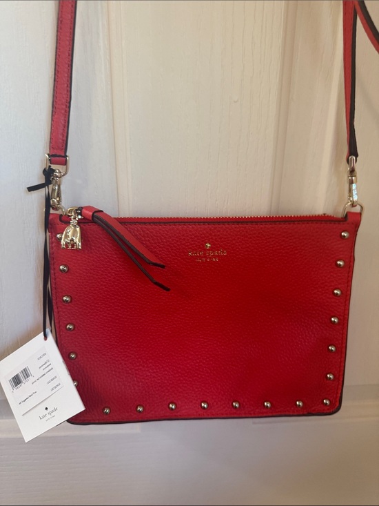 kate spade Handbags - kate spade Red Pebbled Leather Studded Crossbody